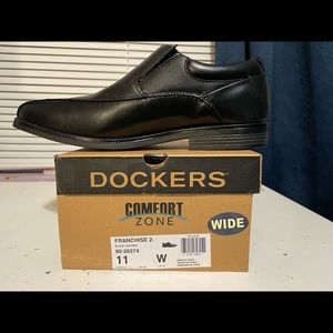 Dockers Men’s Franchise Black Leather Dress Loafer; 11W; Brand New in Box